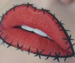 Frankenstein Halloween stitched lips