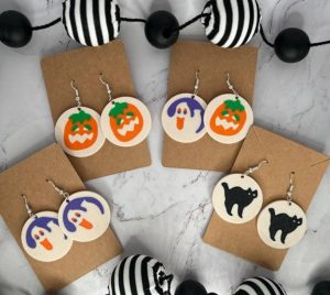 Cute Halloween sugar cookie wire earrings