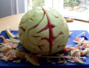 Halloween brain watermelon recipe