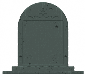 DIY halloween tombstone with blank face