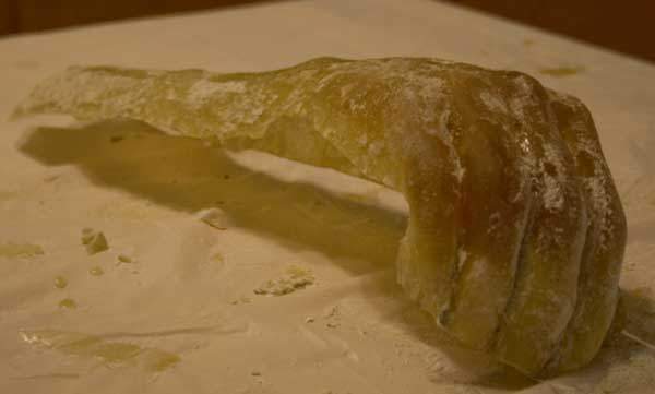 Plastic resin mummy hand for a Halloween prop