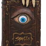Halloween prop book of witch spells with eye