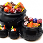 Cauldron Halloween party serving dishes