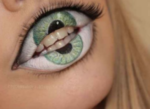 Halloween lips that look like an open eye