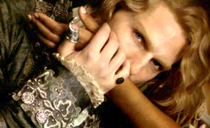 Vampire Lestat bites a prostitute's wrist