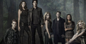 Cast of The Vampire Diaries in the woods